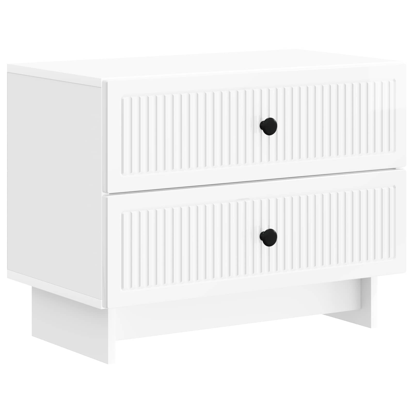 Šalia lovos spintelė Itin blizgi balta 62 x 34,5 x 47,5 cm