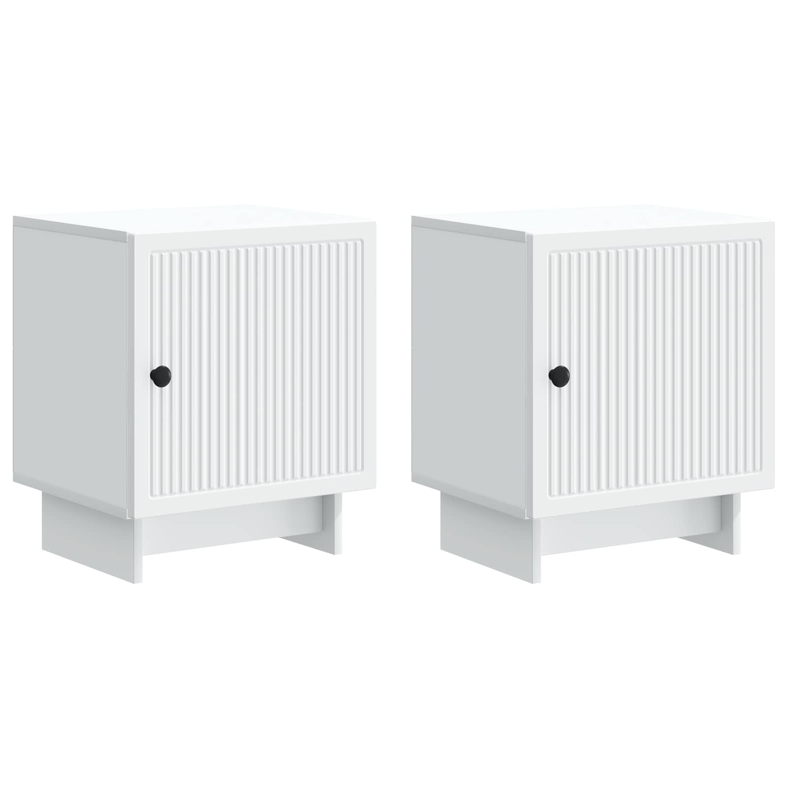 Šalia lovos spintelė 2 pcs Balta 43 x 34,5 x 50 cm