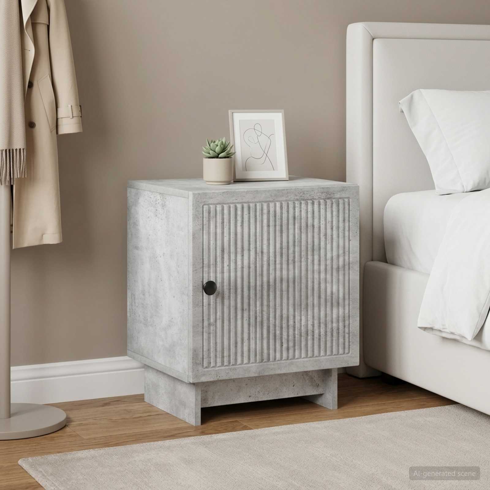 Šalia lovos spintelė 2 pcs Betono pilka 43 x 34,5 x 50 cm