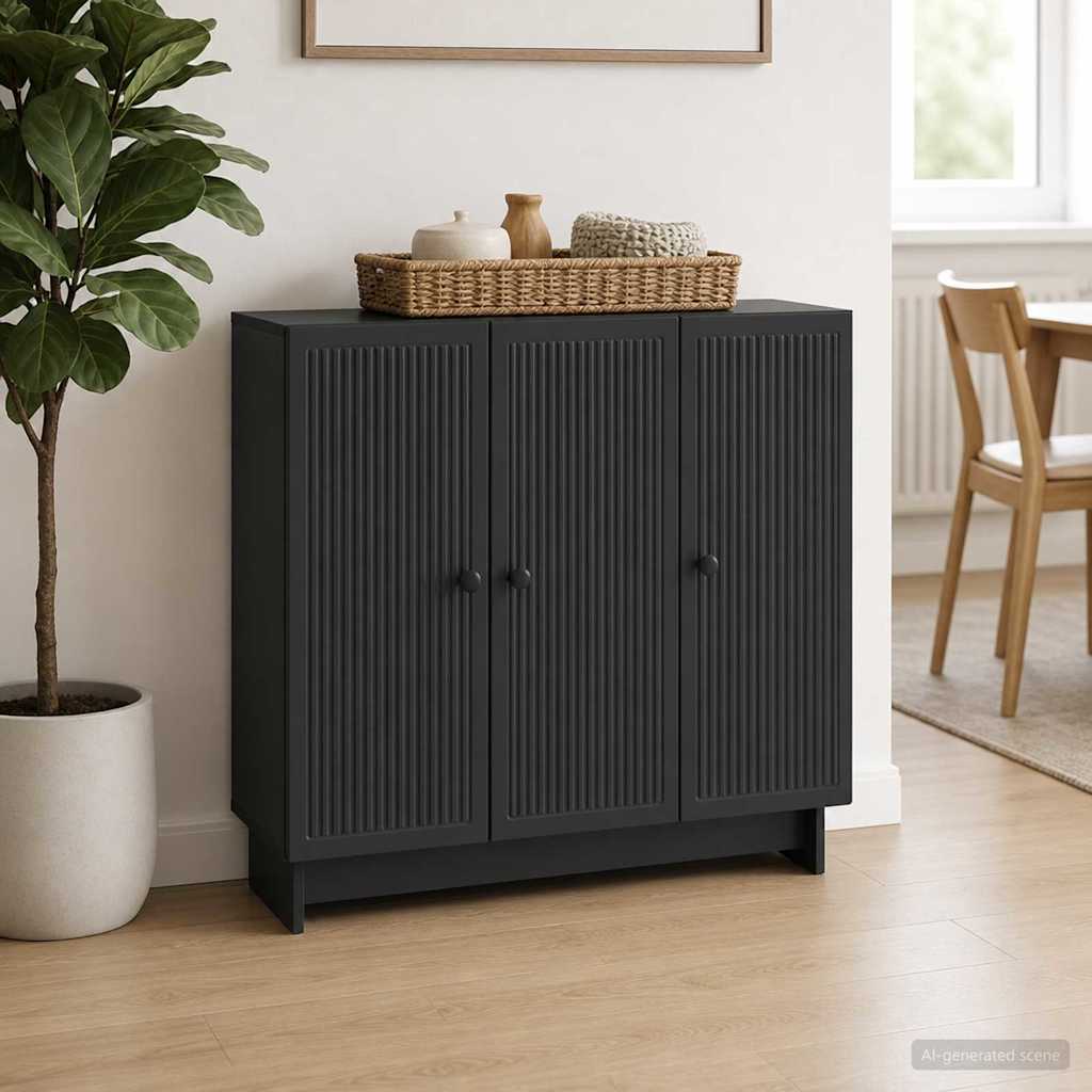Kumode Melna 89 x 34,5 x 80 cm Apstrādāta koksne