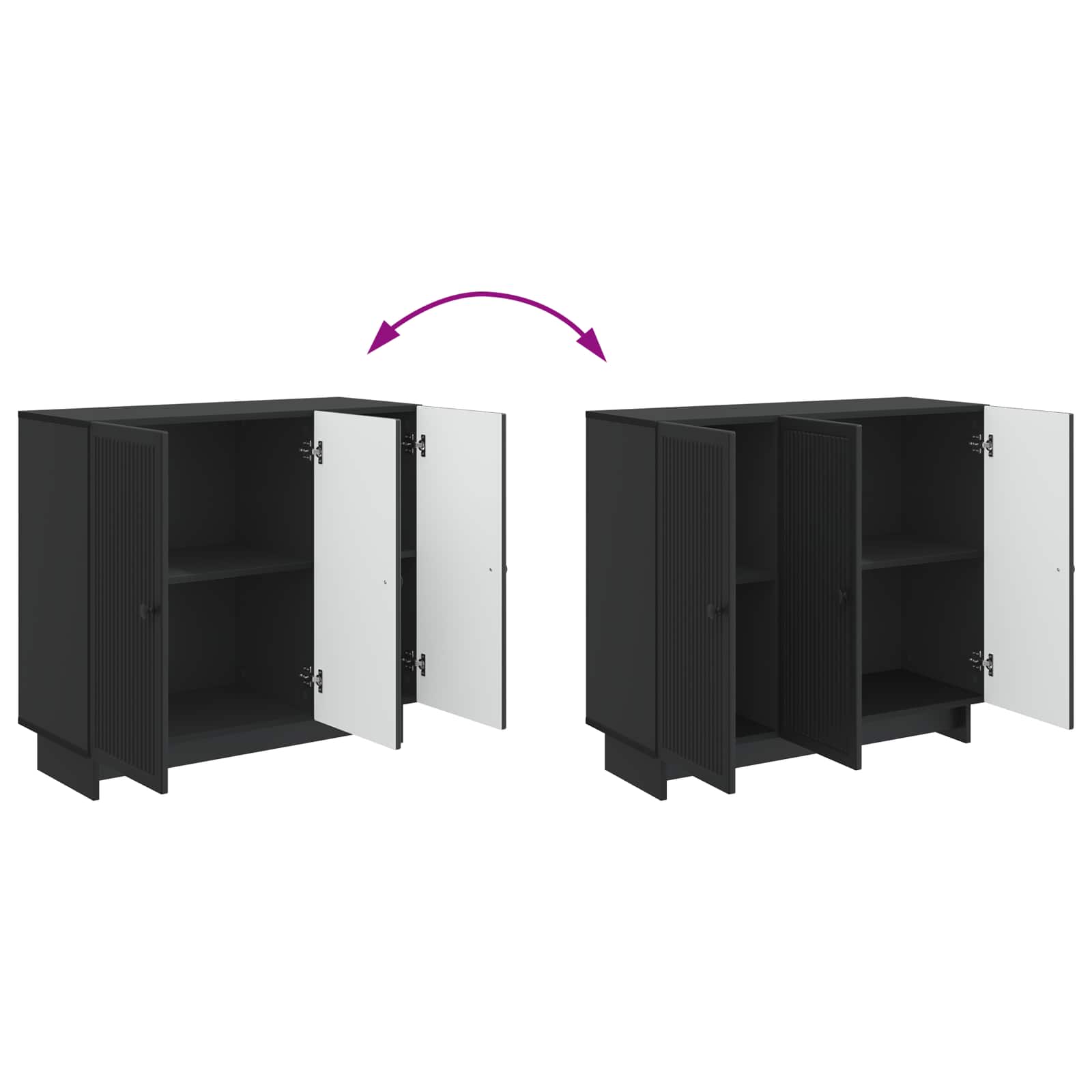Kumode Melna 89 x 34,5 x 80 cm Apstrādāta koksne