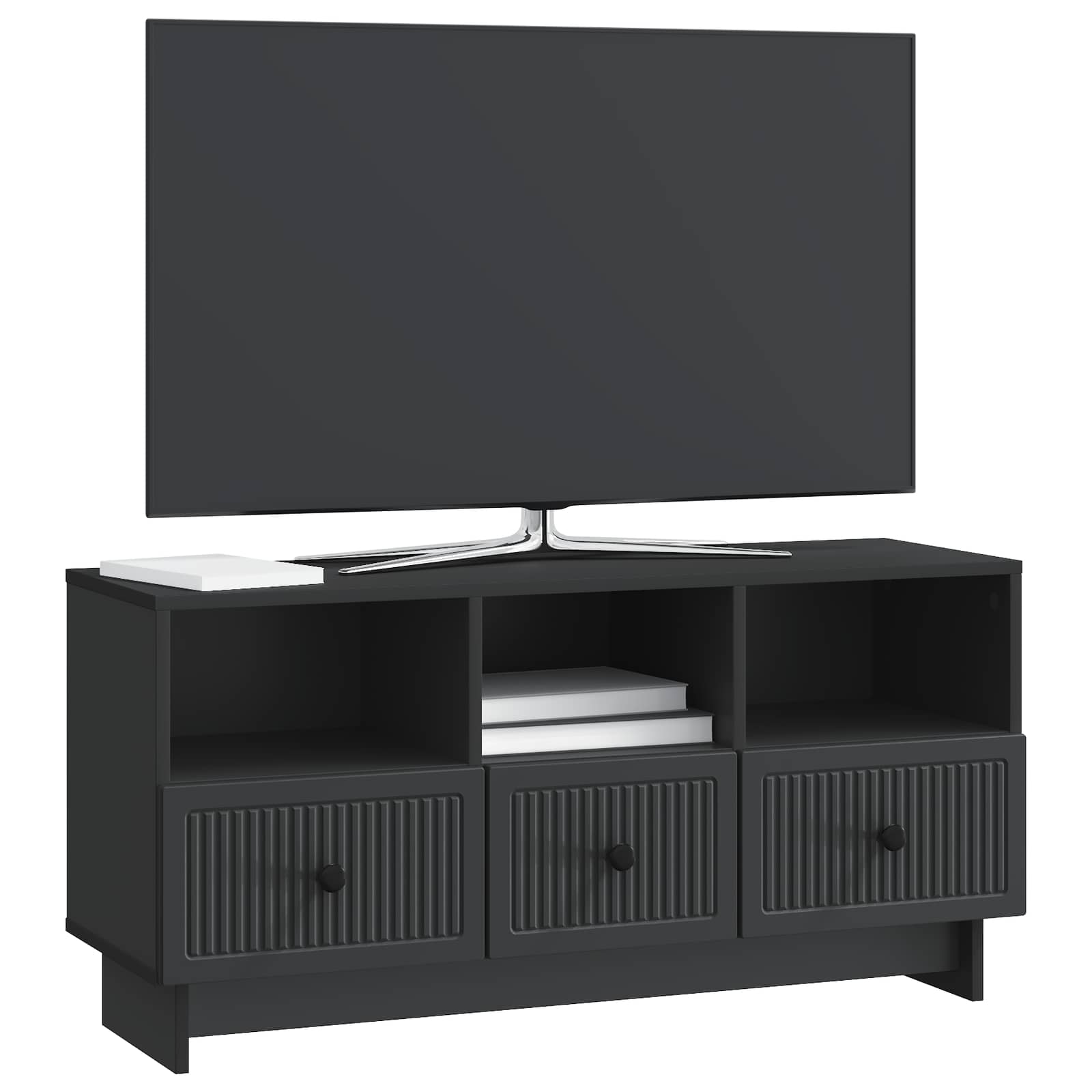 Televizora skapītis ar atvilktni, melns 102 x 34,5 x 50 cm
