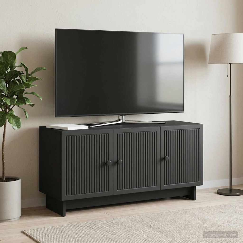 TV skapītis melns 99 x 34,5 x 50 cm apstrādāta koksne