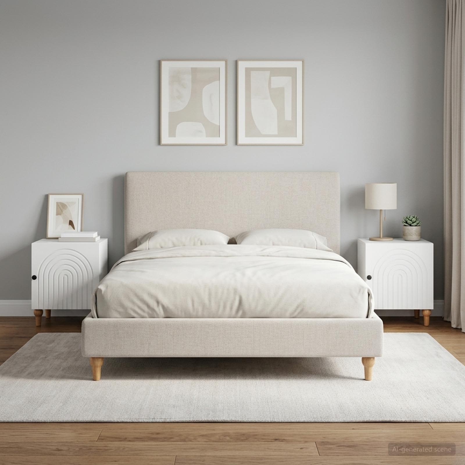 Šalia lovos spintelė 2 pcs Balta 43 x 34,5 x 50 cm
