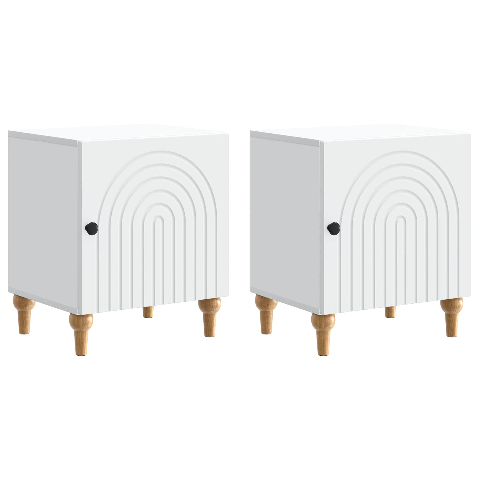 Šalia lovos spintelė 2 pcs Balta 43 x 34,5 x 50 cm