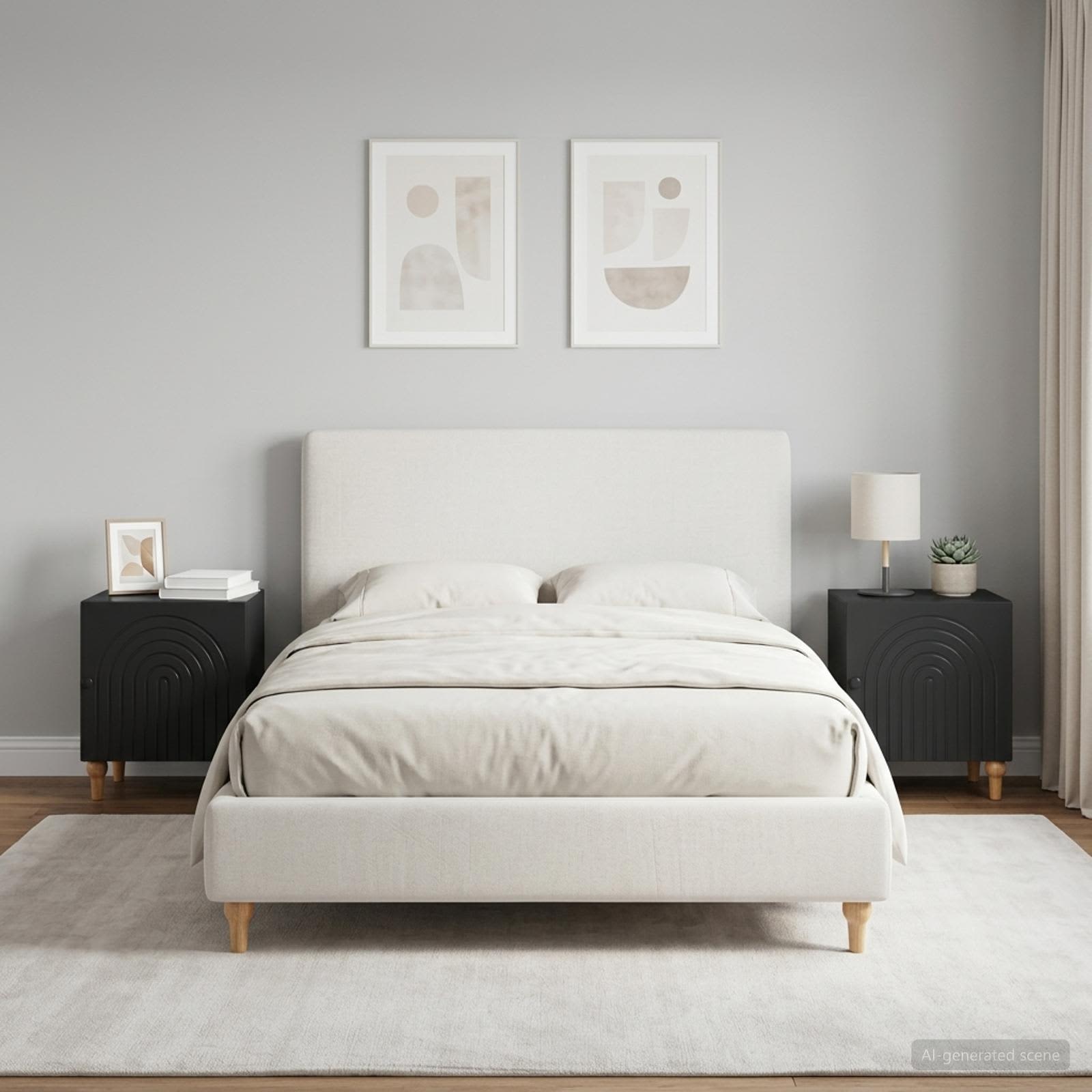 Šalia lovos spintelė 2 pcs Juoda 43 x 34,5 x 50 cm