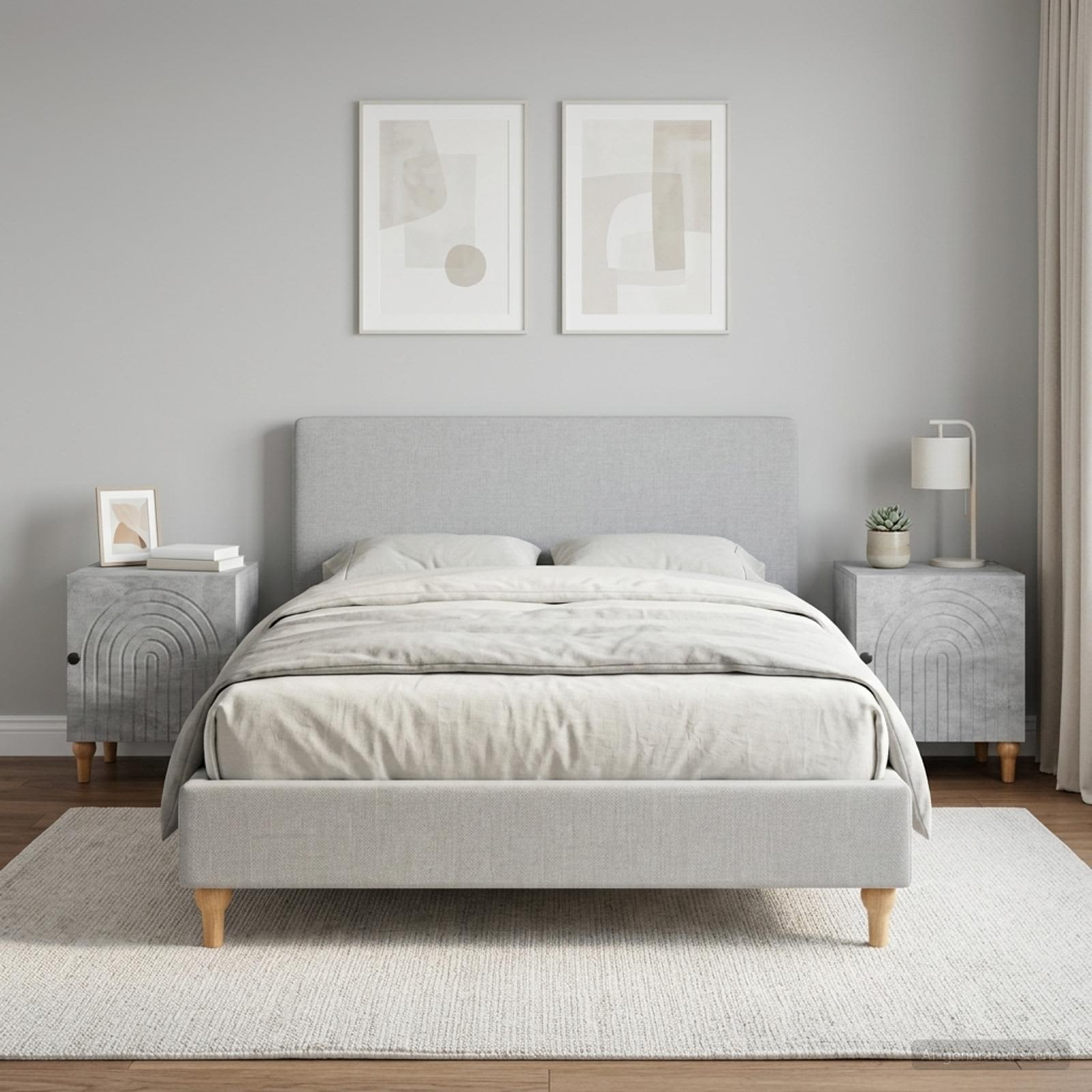 Šalia lovos spintelė 2 pcs Betono pilka 43 x 34,5 x 50 cm