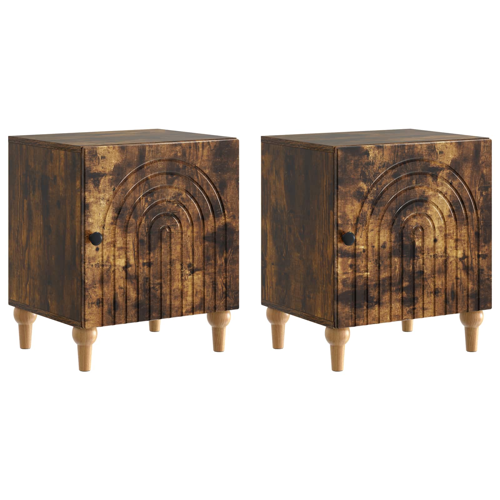 Šalia lovos spintelė 2 pcs Dūminio ąžuolo 43 x 34,5 x 50 cm