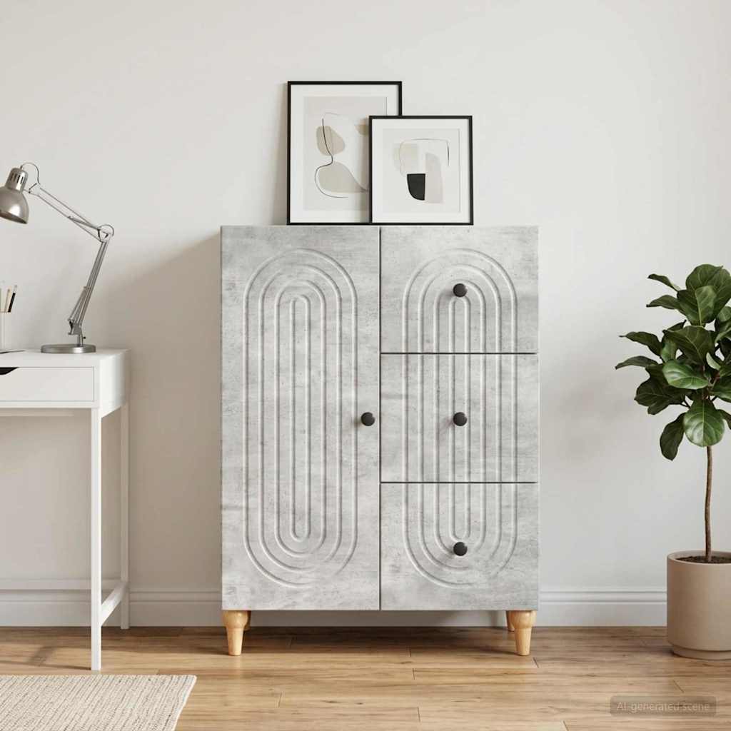 Kabalas Betona pelēks 66 x 34,5 x 90 cm Apstrādāta koksne