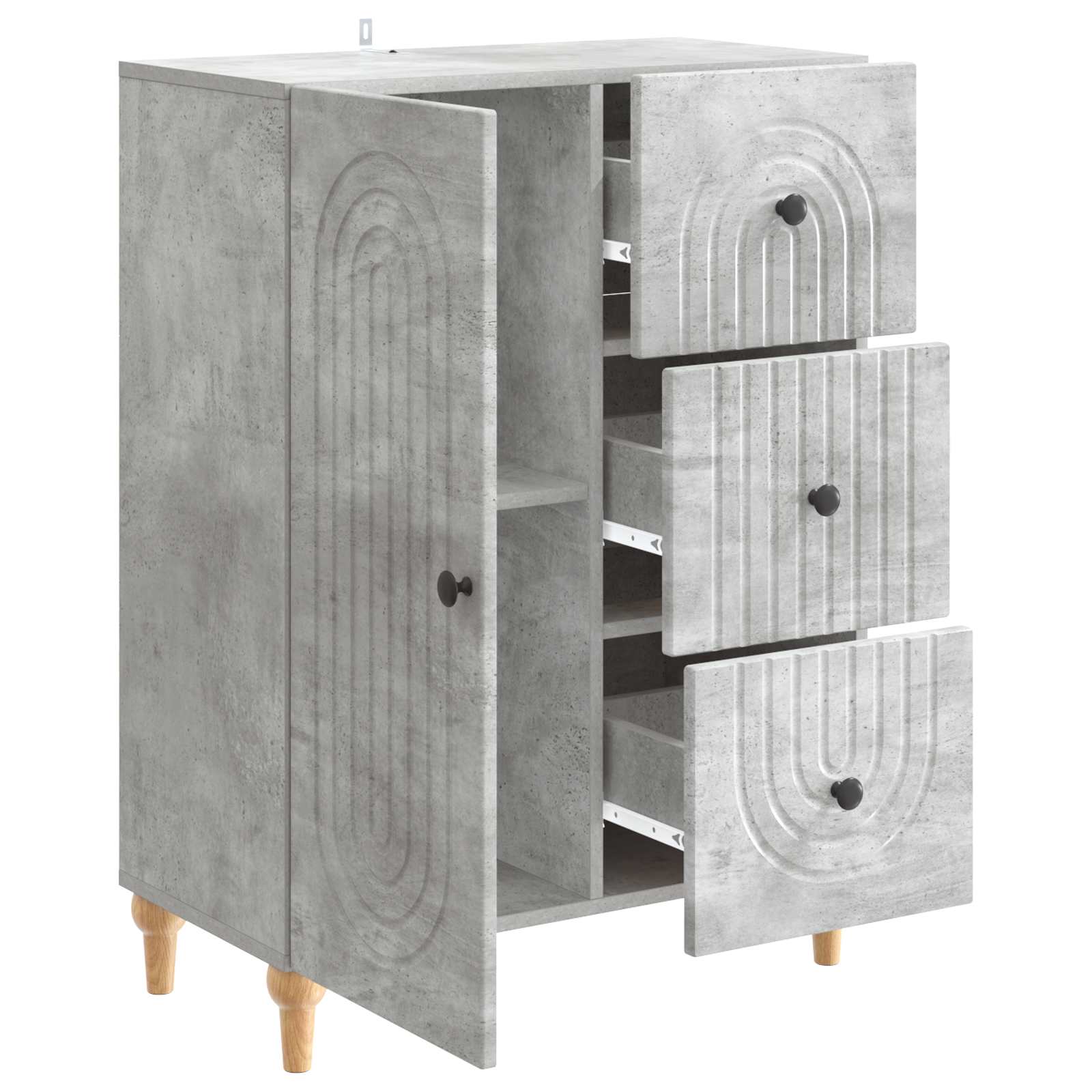 Kabalas Betona pelēks 66 x 34,5 x 90 cm Apstrādāta koksne