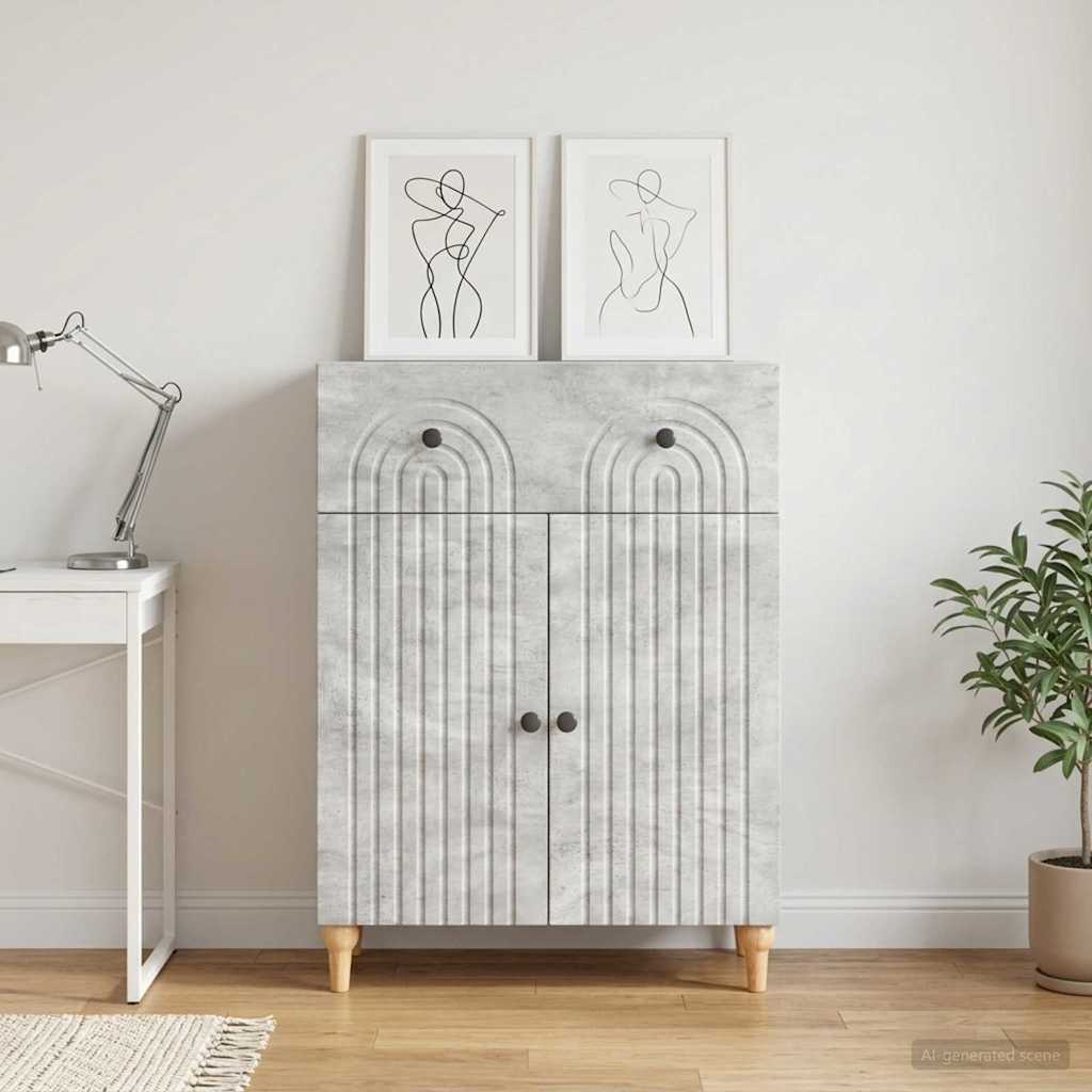 Kabalas Betona pelēks 66 x 34,5 x 90 cm Apstrādāta koksne