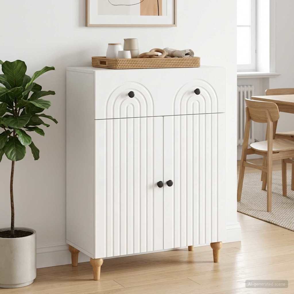 Kabalas Itin blizgi balta 66 x 34,5 x 90 cm Apdirbta mediena