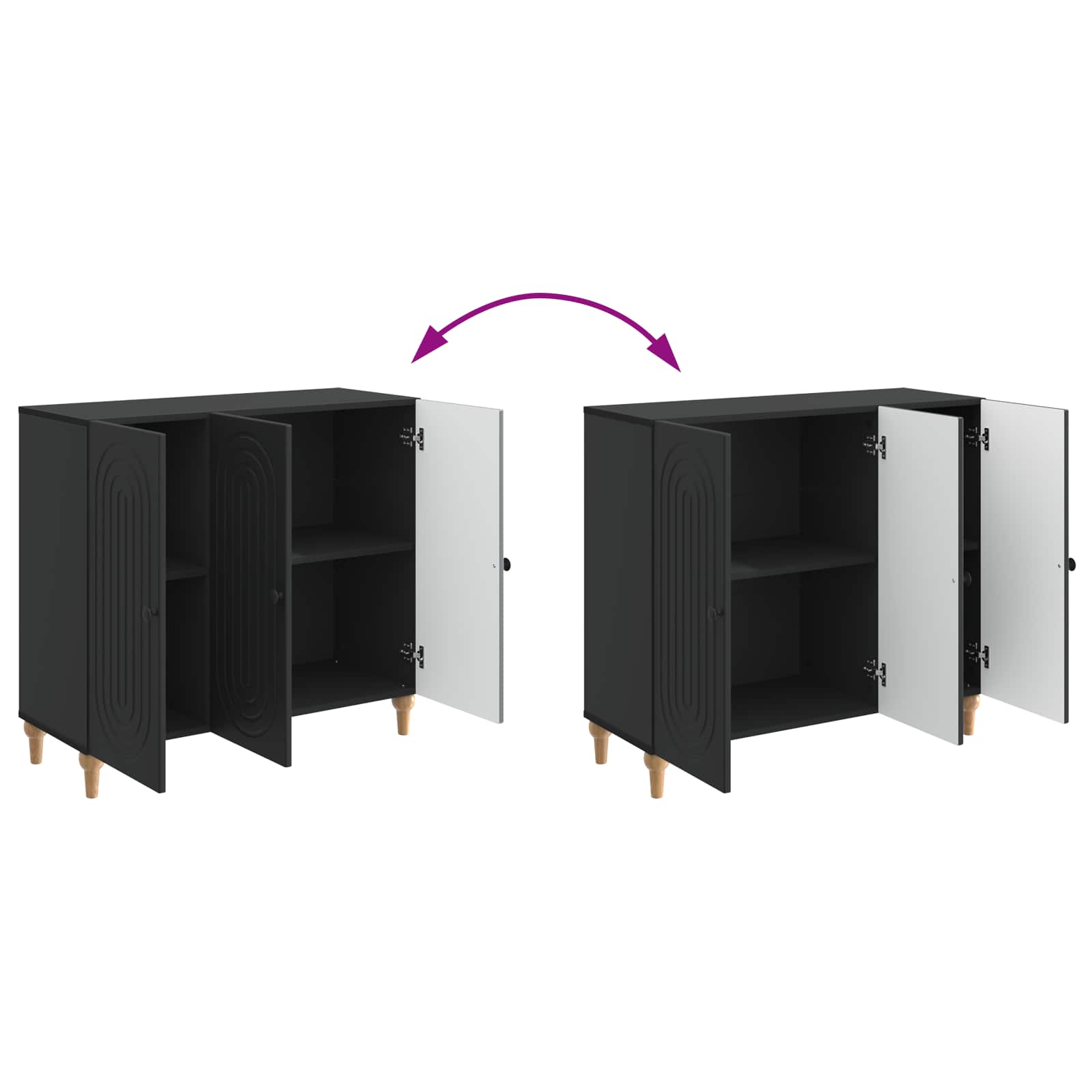 Kabalas Juoda 89 x 34,5 x 80 cm Apdirbta mediena