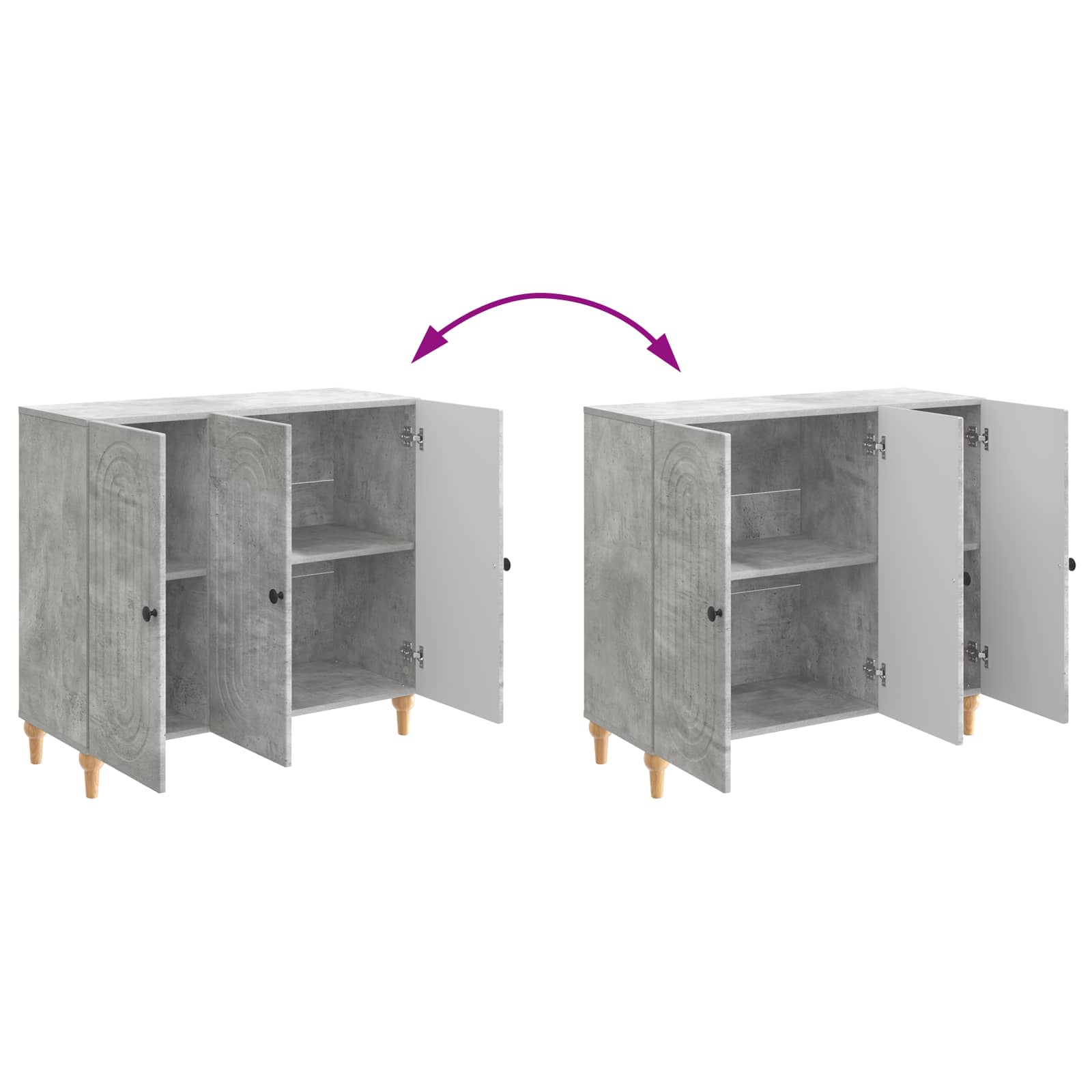 Kabalas Betono pilka 89 x 34,5 x 80 cm Apdirbta mediena
