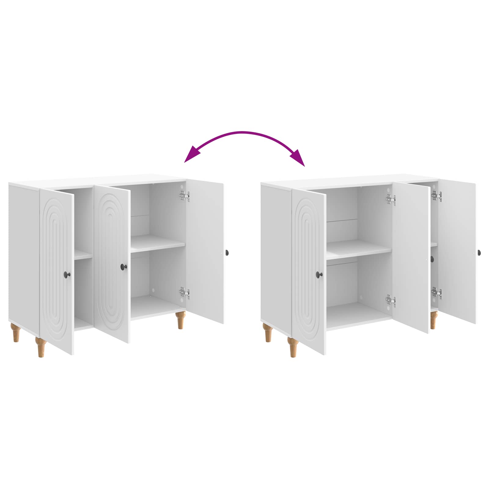 Kabalas Itin blizgi balta 89 x 34,5 x 80 cm Apdirbta mediena