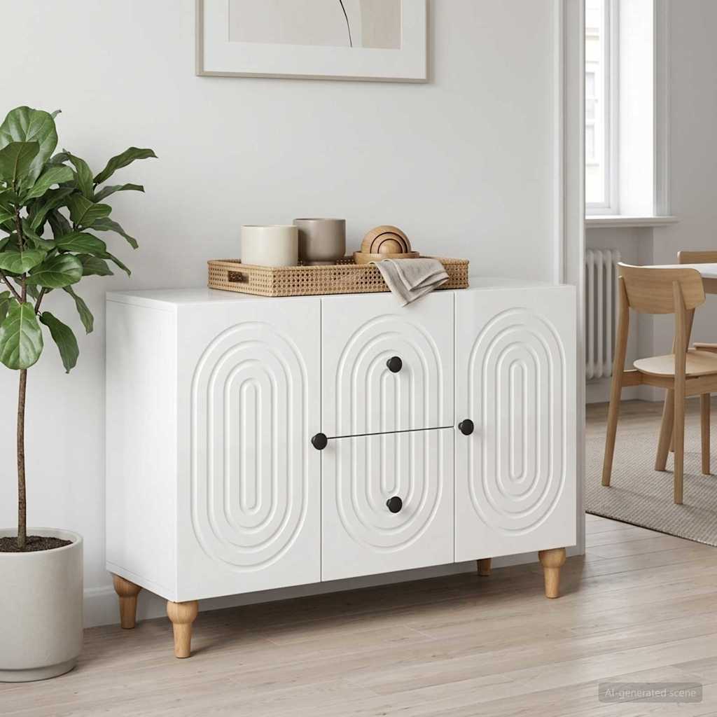 TV galdiņš Īpaši spīdīgs balts 89 x 34,5 x 60 cm