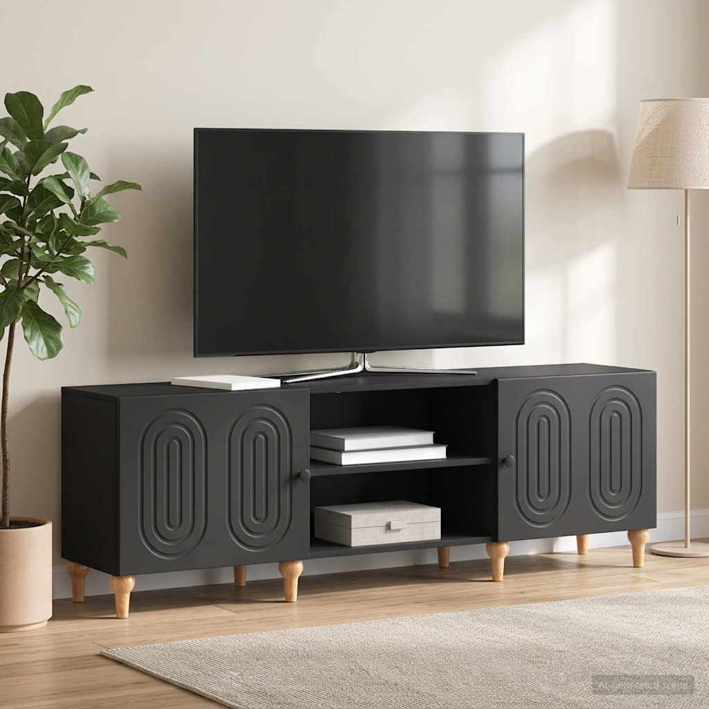 Televizoriaus spintelė Juoda 150 x 31 x 50 cm Apdirbta mediena