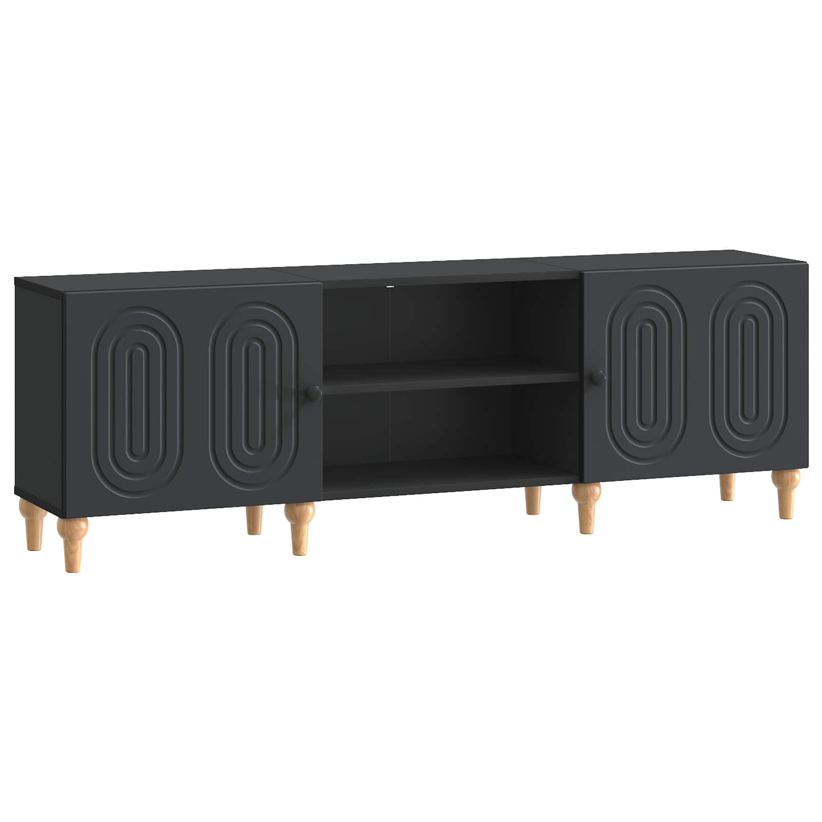 TV skapītis melns 150x31x50 cm inženierijas koks