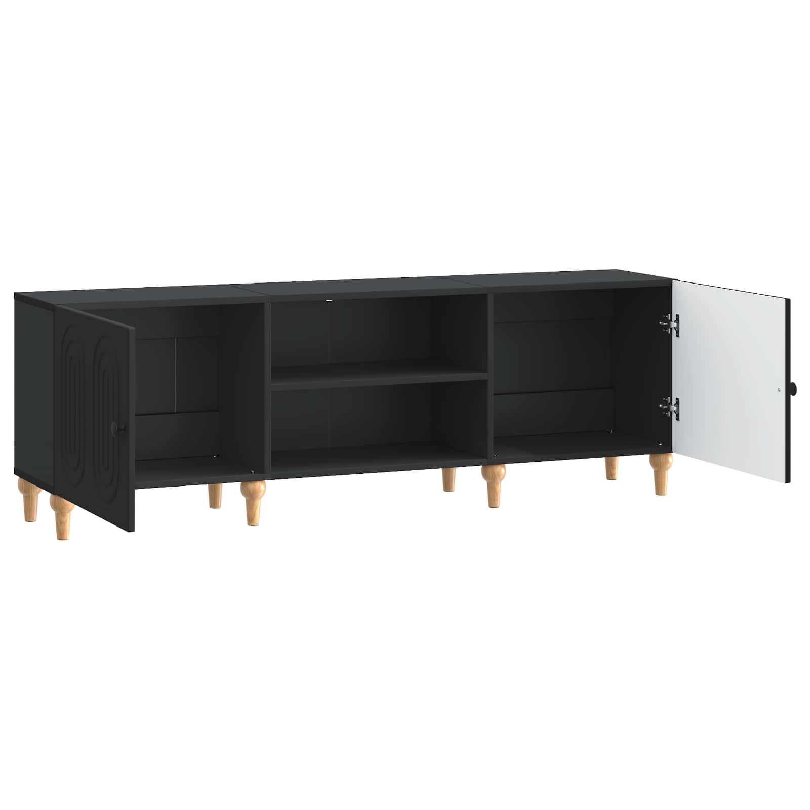 TV skapītis melns 150x31x50 cm inženierijas koks