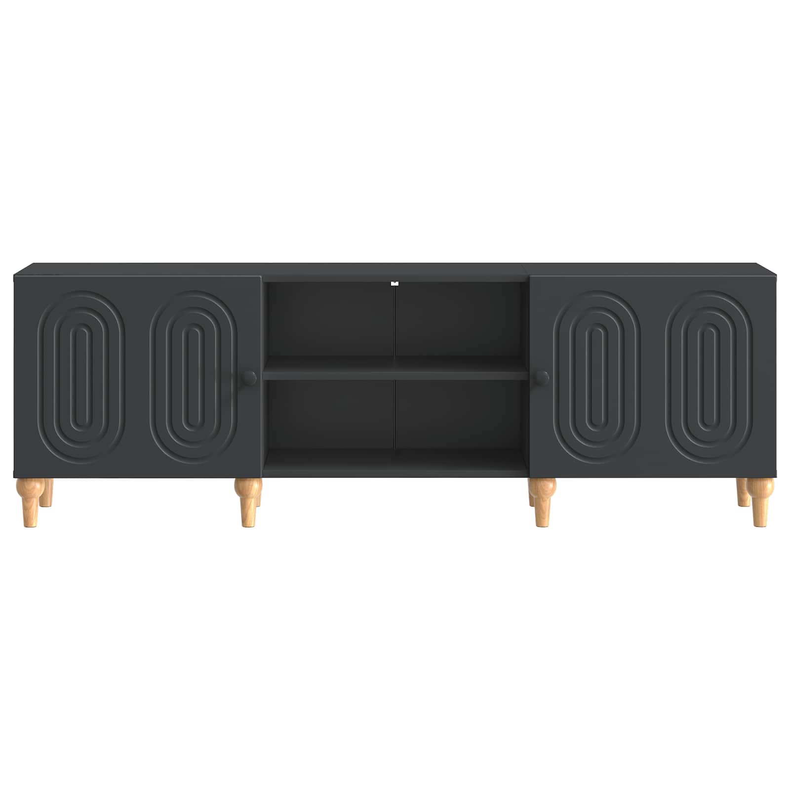 TV skapītis melns 150x31x50 cm inženierijas koks