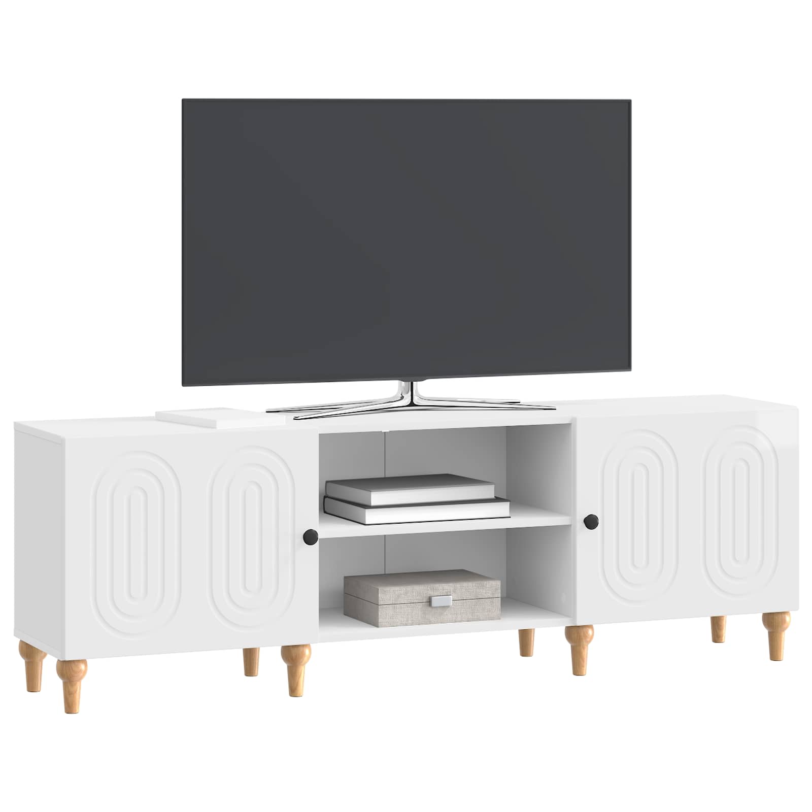 TV skapītis īpaši spīdīgs balts 150 x 31 x 50 cm