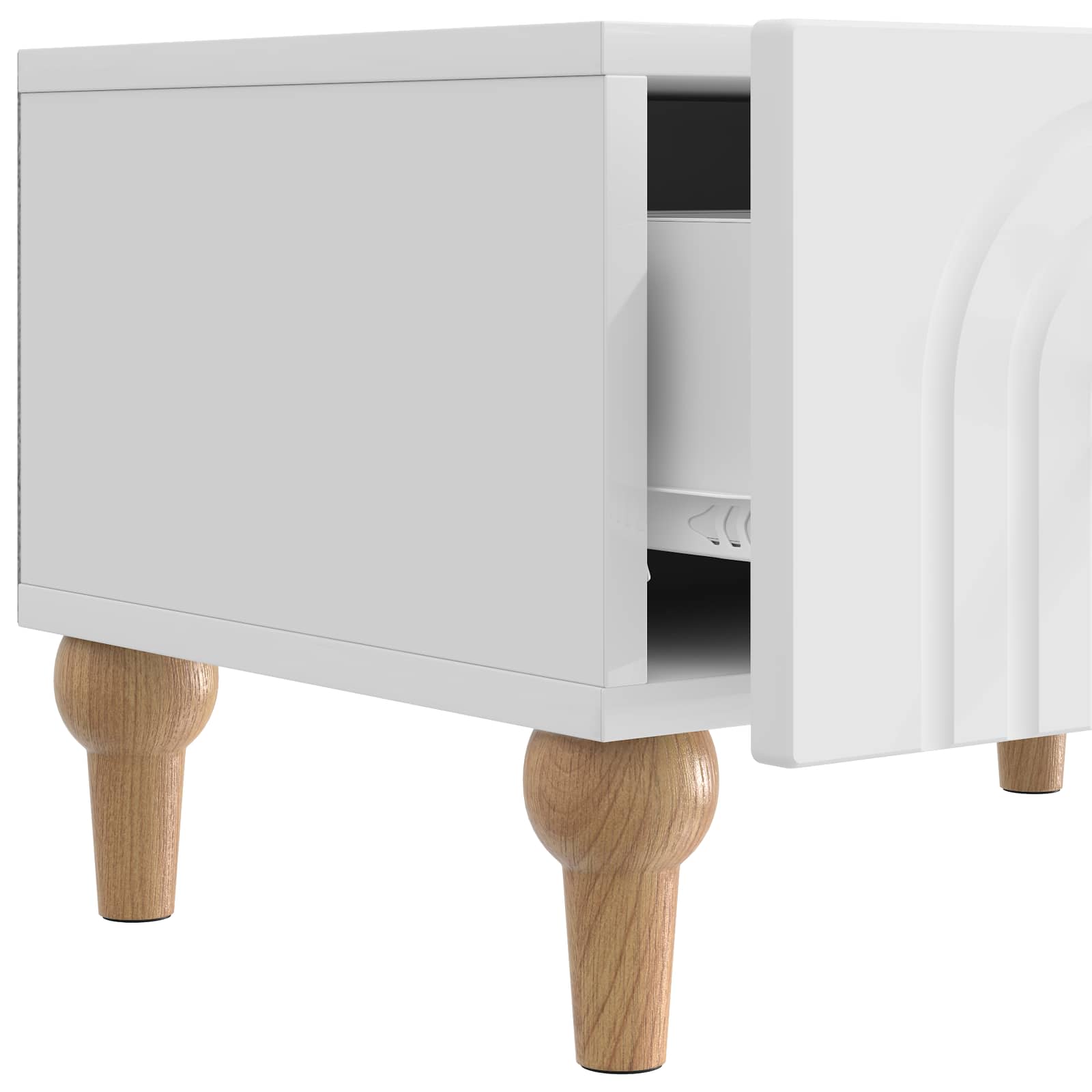 TV skapītis, īpaši spīdīgs balts, 147 x 34,5 x 30 cm