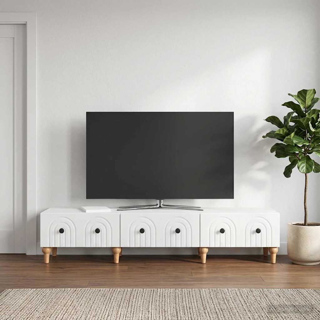 TV skapītis, īpaši spīdīgs balts, 147 x 34,5 x 30 cm