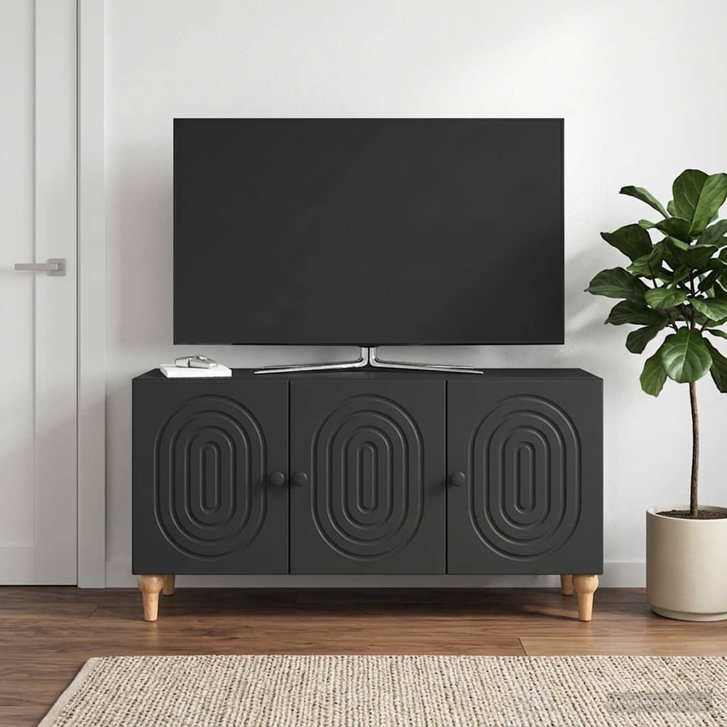 TV skapītis melns 99 x 34,5 x 50 cm apstrādāta koksne