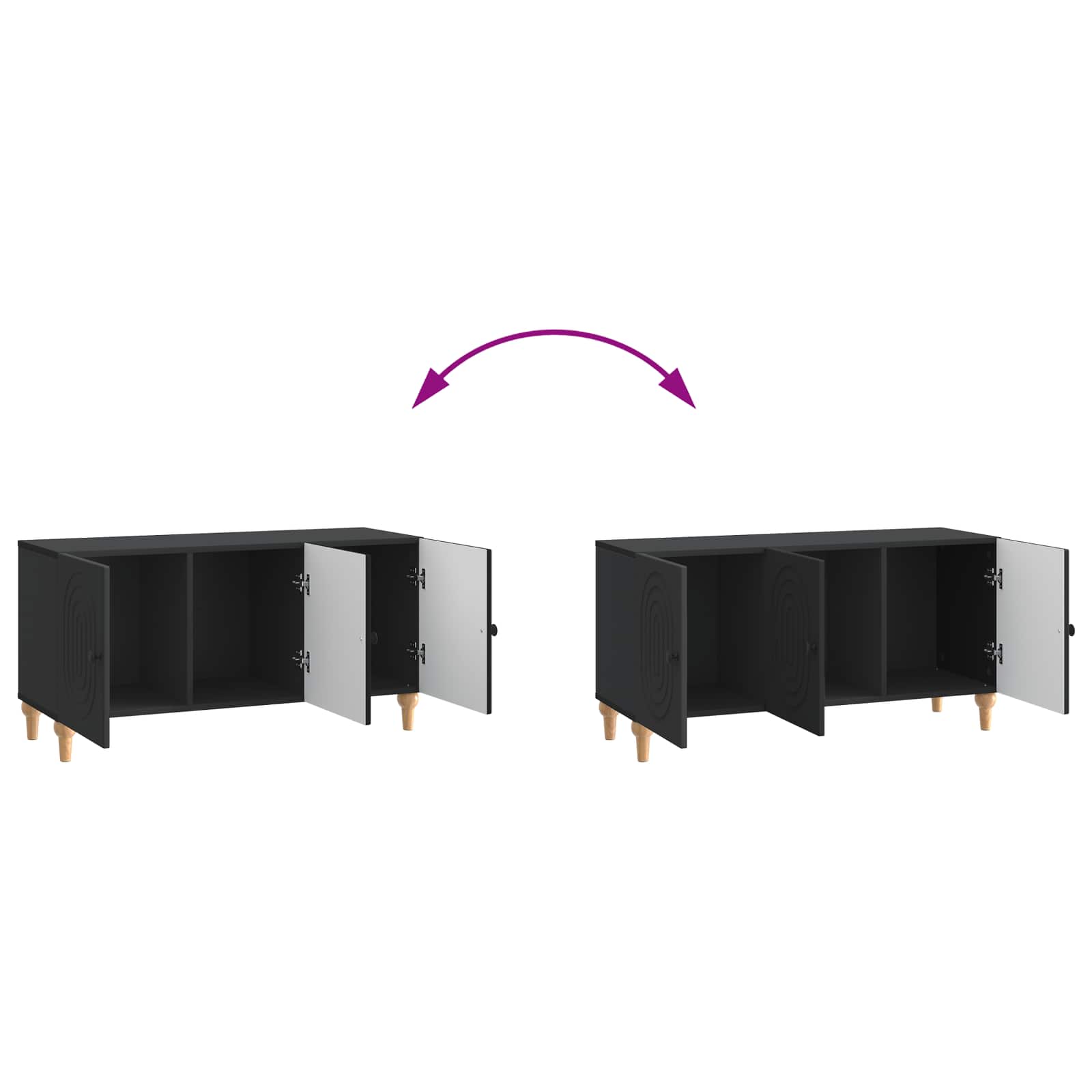 TV skapītis melns 99 x 34,5 x 50 cm apstrādāta koksne