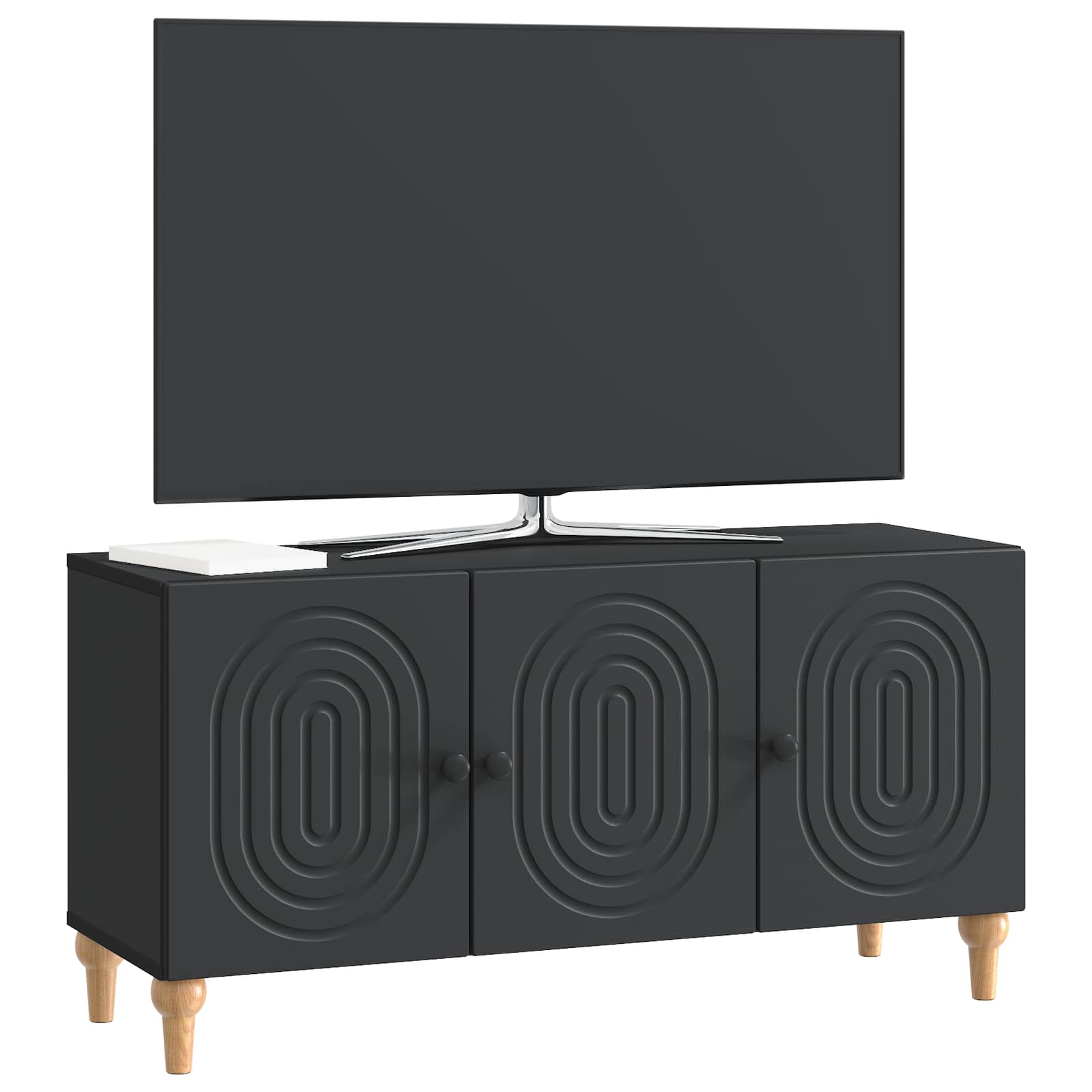 TV skapītis melns 99 x 34,5 x 50 cm apstrādāta koksne