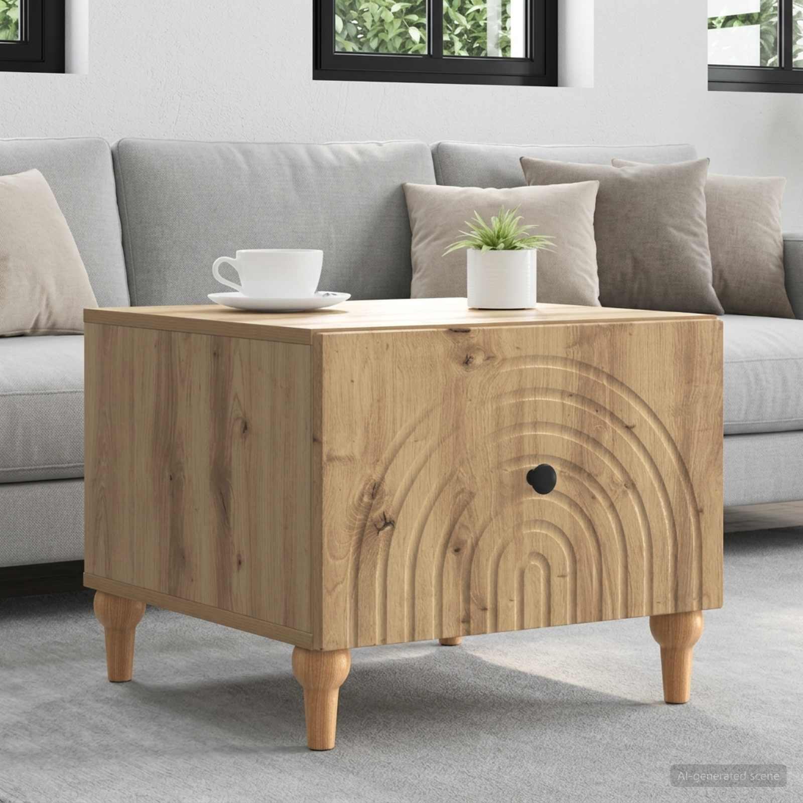 Kavos staliukas su stalčių Artisano ąžuolo 49 x 50 x 40 cm