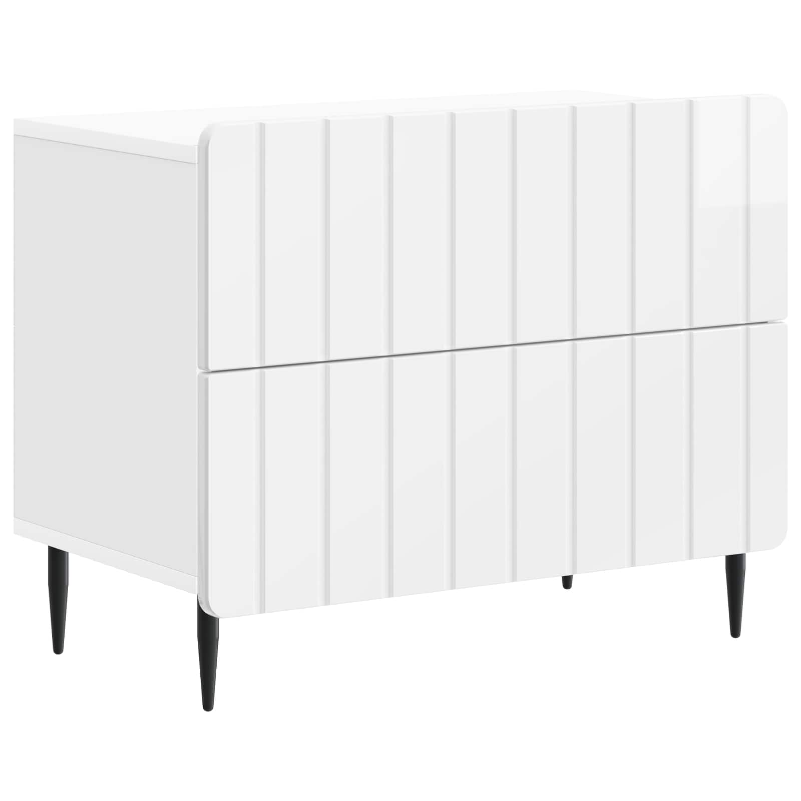 Šalia lovos spintelė Itin blizgi balta 62 x 34,5 x 49,5 cm
