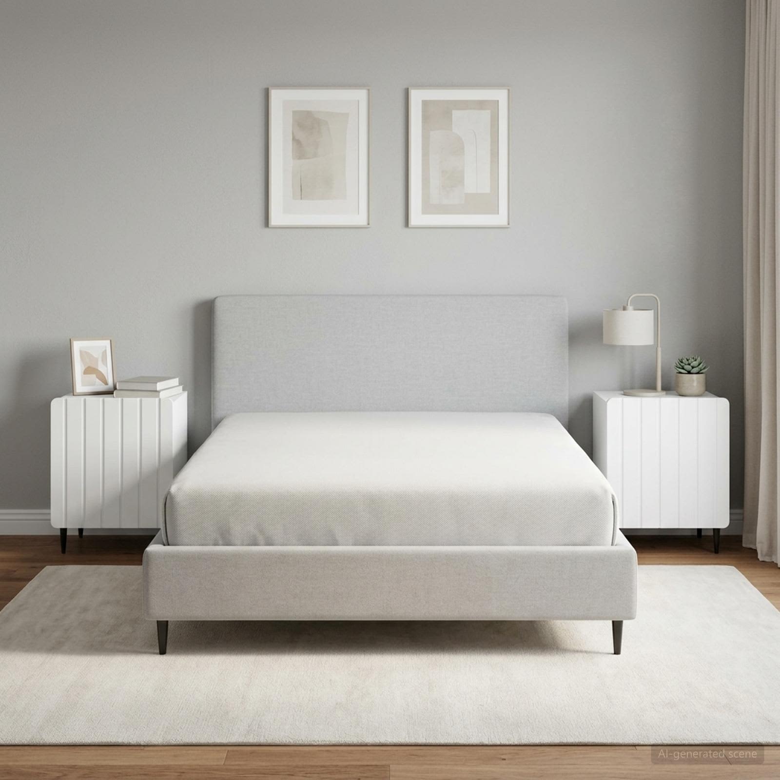 Šalia lovos spintelė 2 pcs Balta 43 x 34,5 x 52 cm