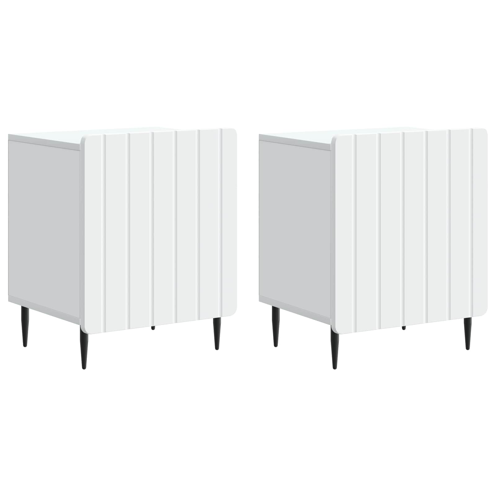 Šalia lovos spintelė 2 pcs Balta 43 x 34,5 x 52 cm