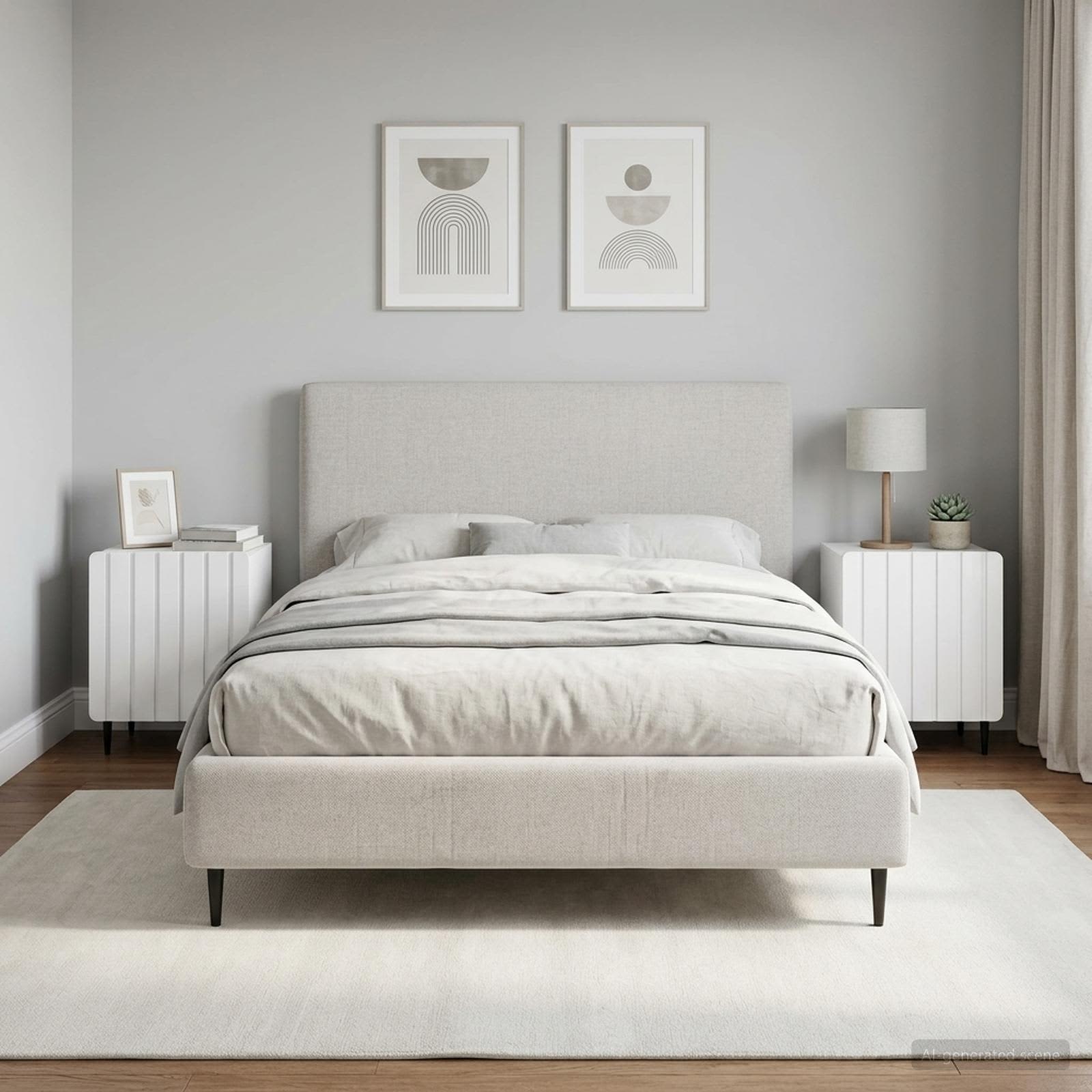Šalia lovos spintelė 2 pcs Itin blizgi balta 43 x 34,5 x 52 cm