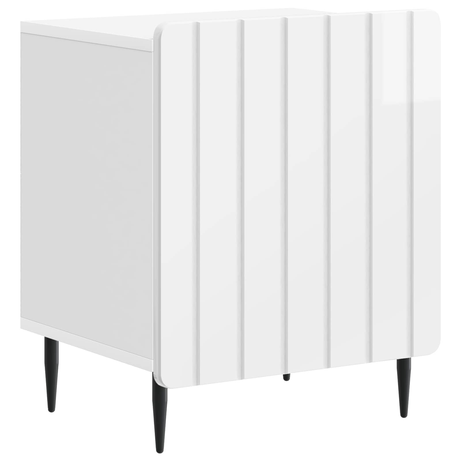Šalia lovos spintelė 2 pcs Itin blizgi balta 43 x 34,5 x 52 cm