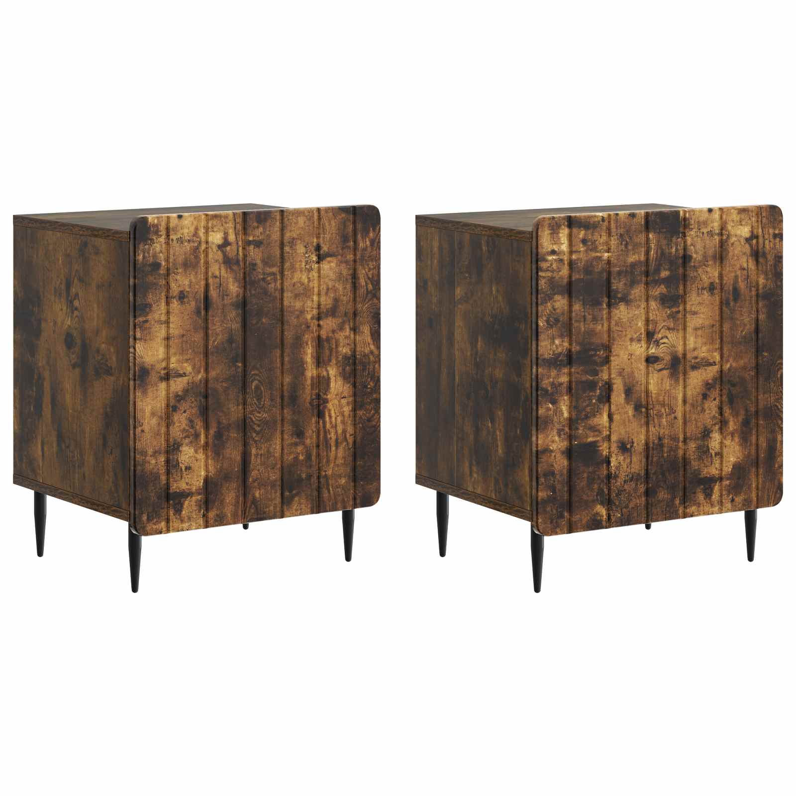 Šalia lovos spintelė 2 pcs Dūminio ąžuolo 43 x 34,5 x 52 cm