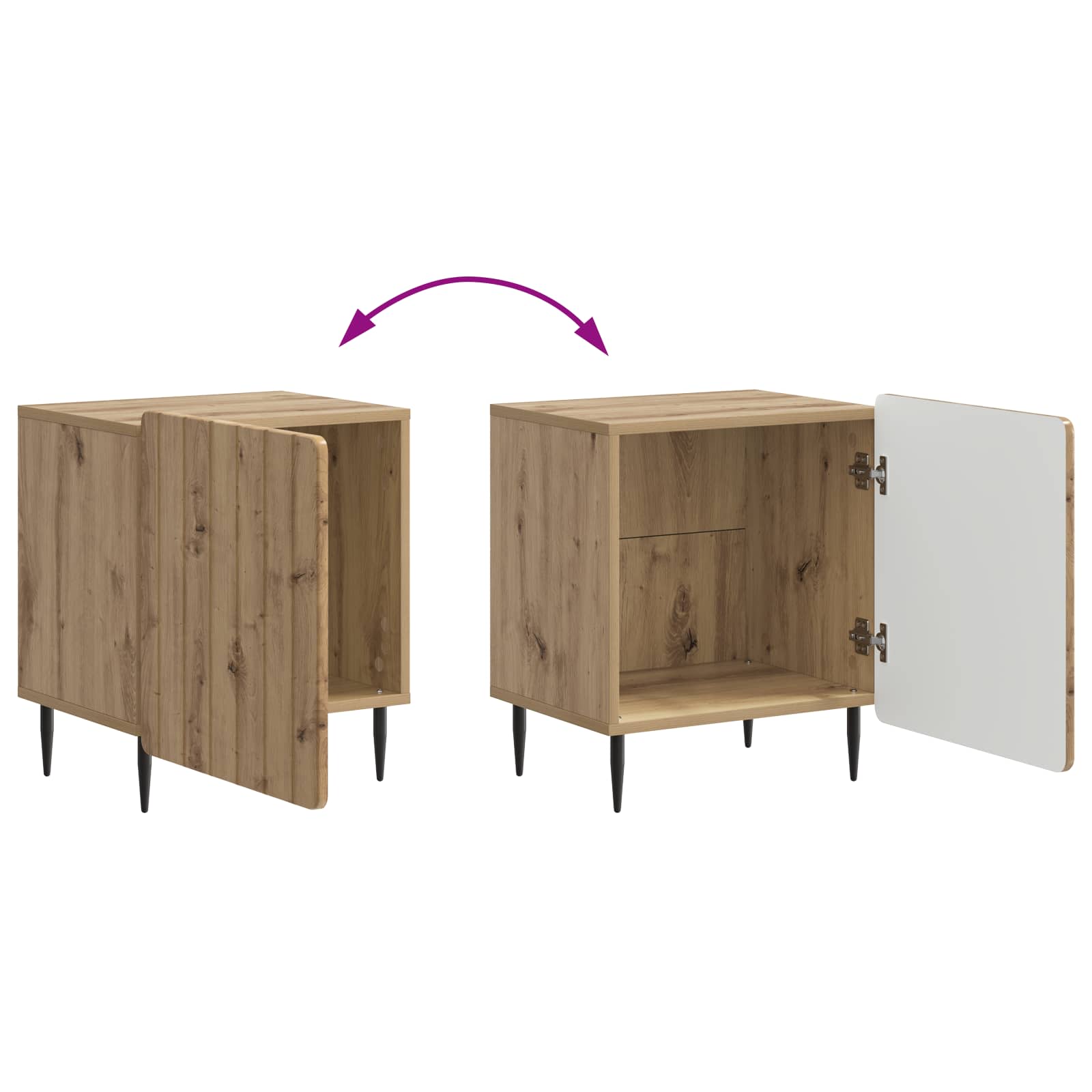 Šalia lovos spintelė 2 pcs Artisano ąžuolo 43 x 34,5 x 52 cm