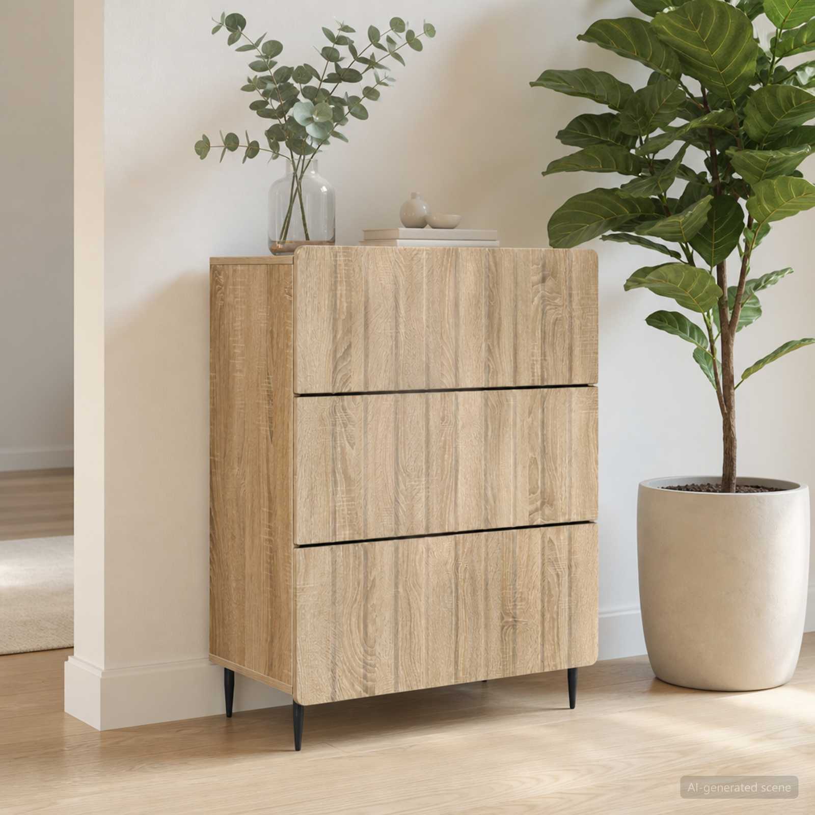 Atvilktņu kumode ozols Sonoma 66 x 34,5 x 92 cm