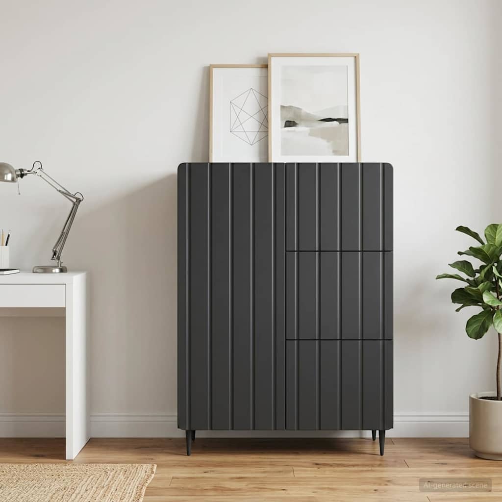 Kumode ar atvilktnēm Melna 66 x 34,5 x 91,5 cm Apstrādāta koksne