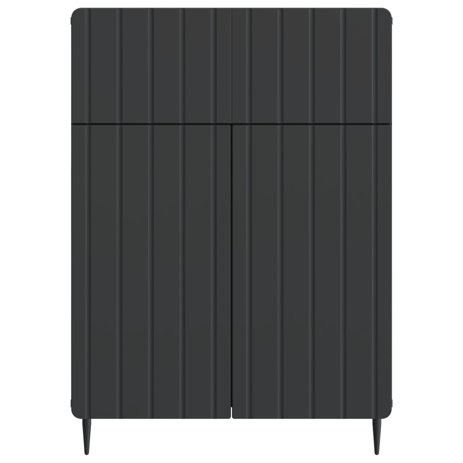 Kabalas su stalčių Juoda 66 x 34,5 x 92 cm Apdirbta mediena