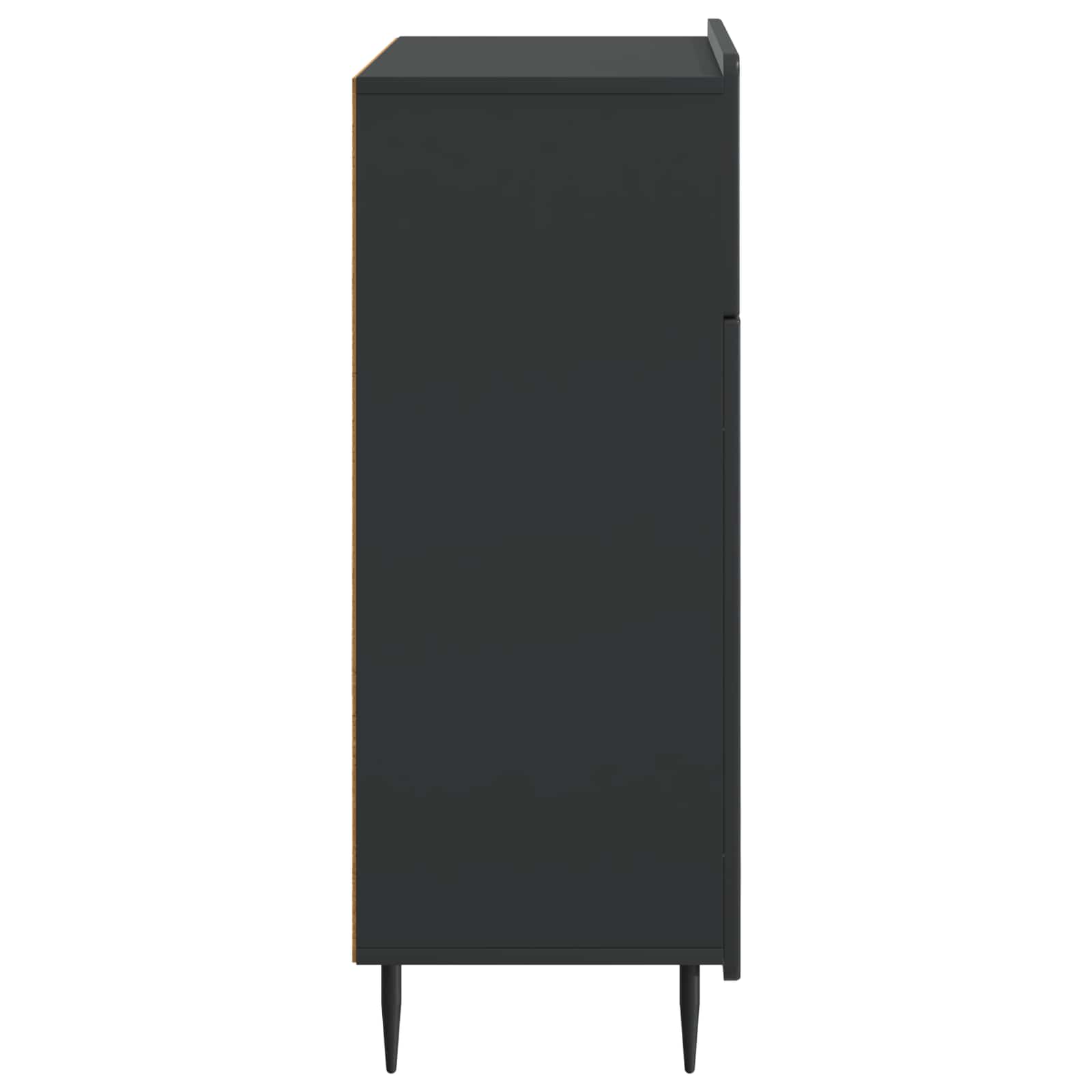 Kabalas su stalčių Juoda 66 x 34,5 x 92 cm Apdirbta mediena