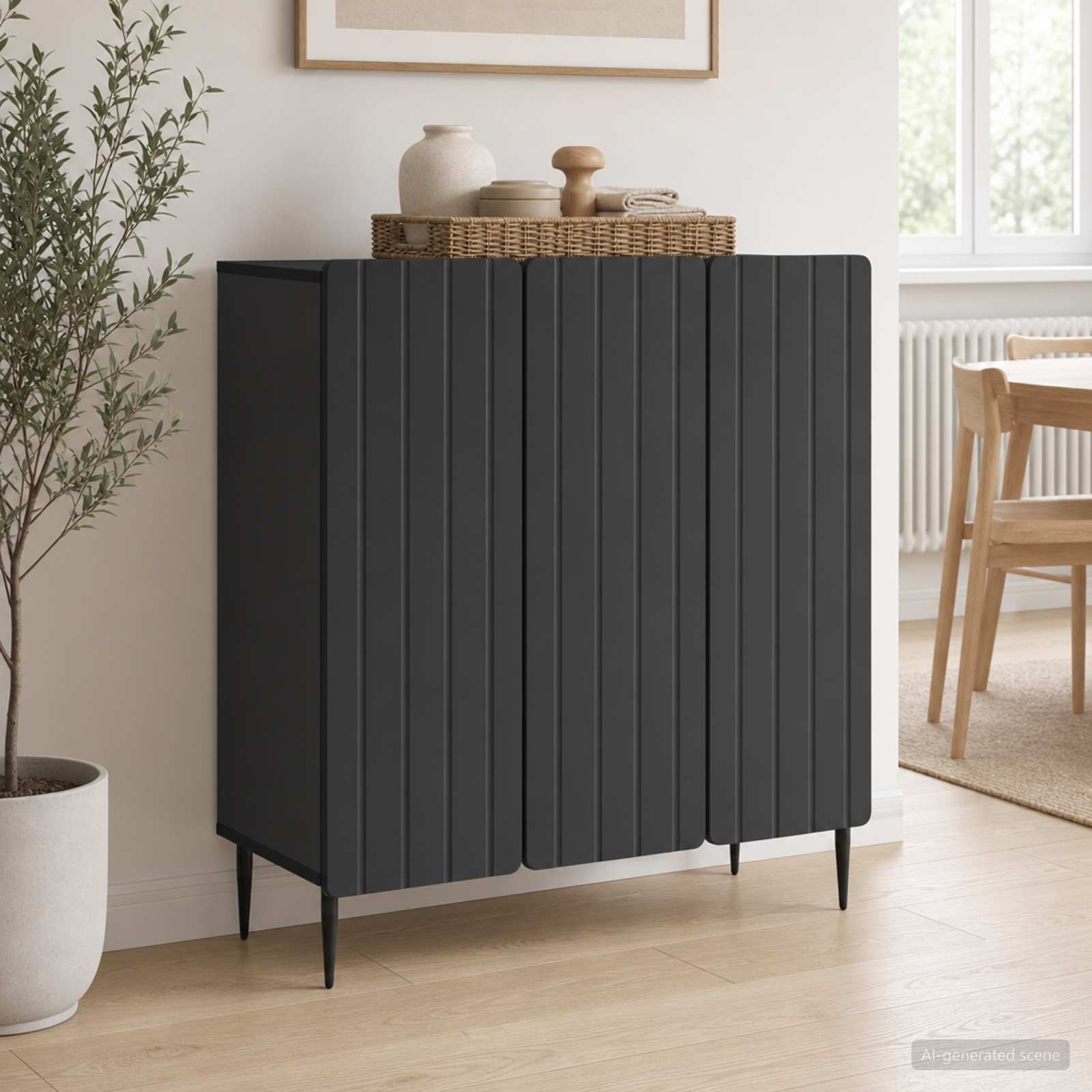 Kabalas Melns 89 x 34,5 x 82 cm Apstrādāta koksne
