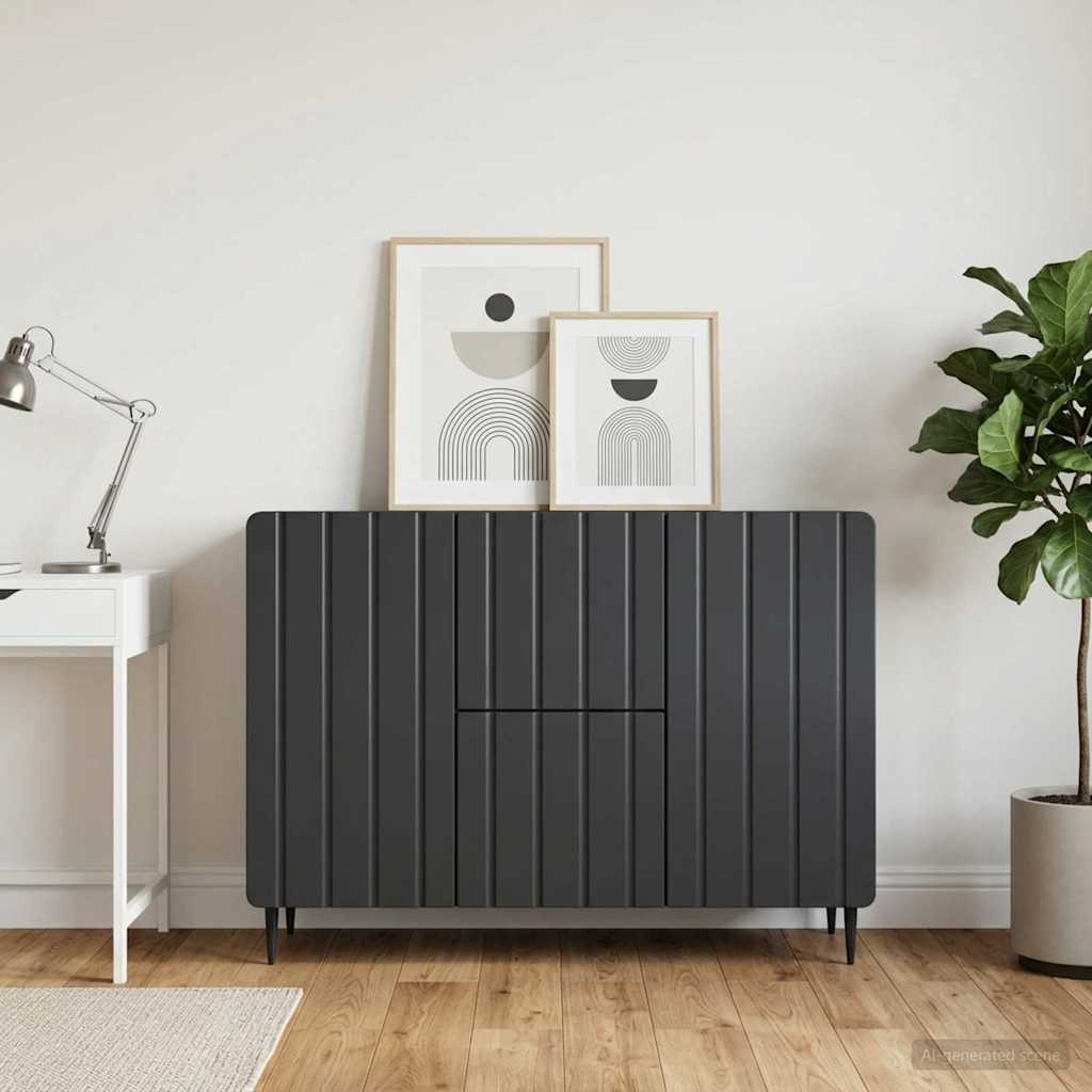 Kabalas su stalčių Juoda 89 x 34,5 x 62 cm Apdirbta mediena