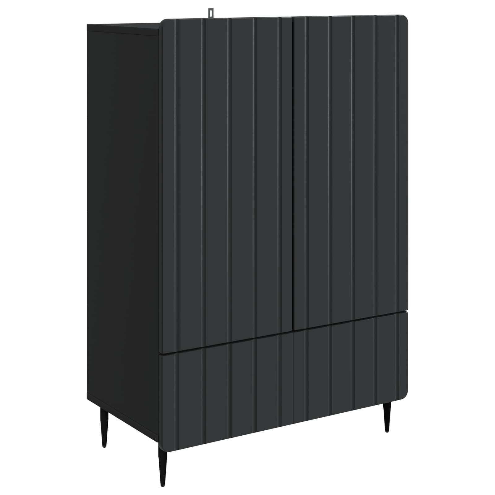 Kabalas su stalčių Juoda 66 x 34,5 x 97 cm Apdirbta mediena