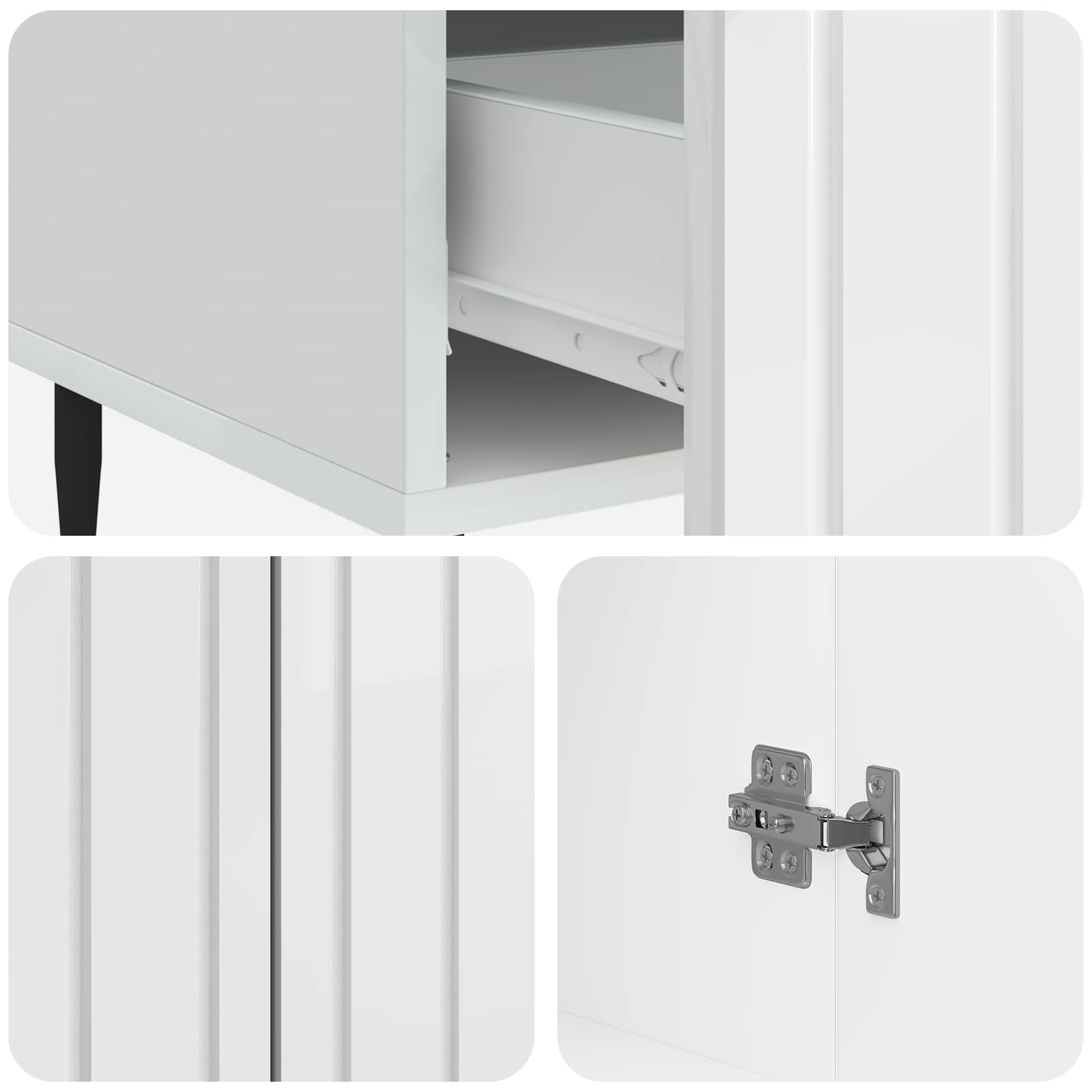 Kabalas Itin blizgi balta 66 x 34,5 x 97 cm Apdirbta mediena