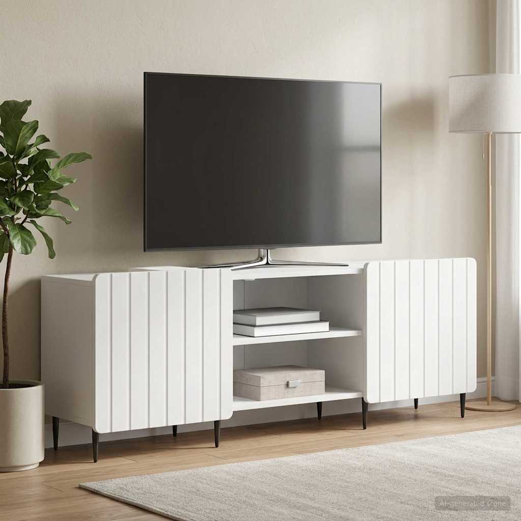 TV skapītis Balts 150x31x52 cm Apstrādāta koksne