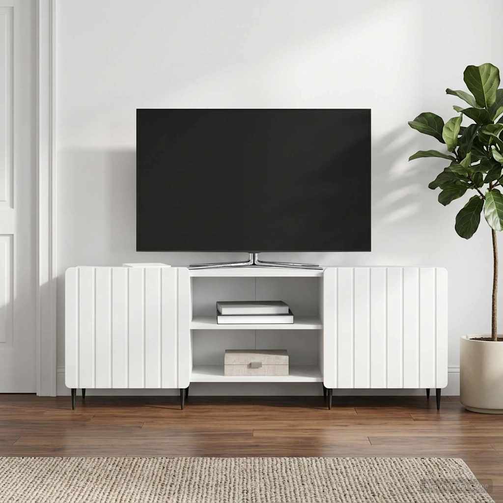 TV skapītis Balts 150x31x52 cm Apstrādāta koksne