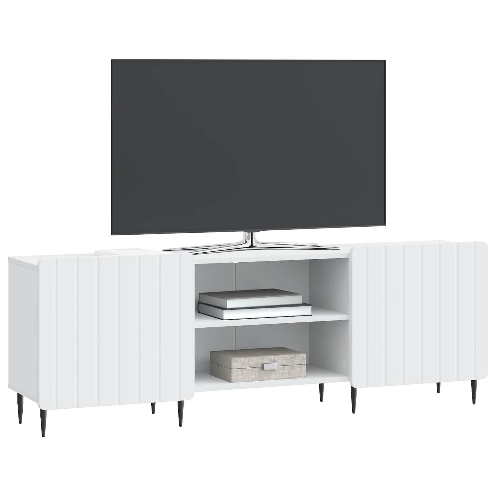 TV skapītis Balts 150x31x52 cm Apstrādāta koksne