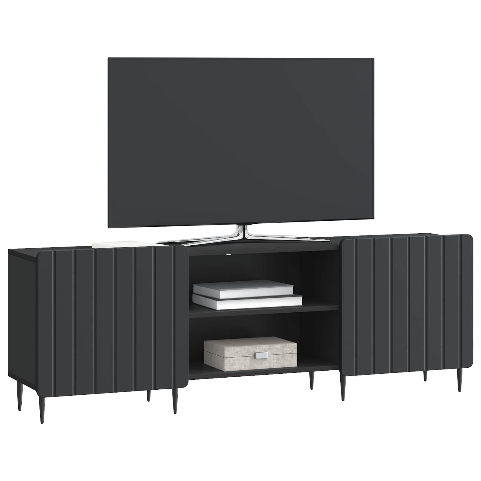 Televizoriaus spintelė Juoda 150 x 31 x 52 cm Apdirbta mediena